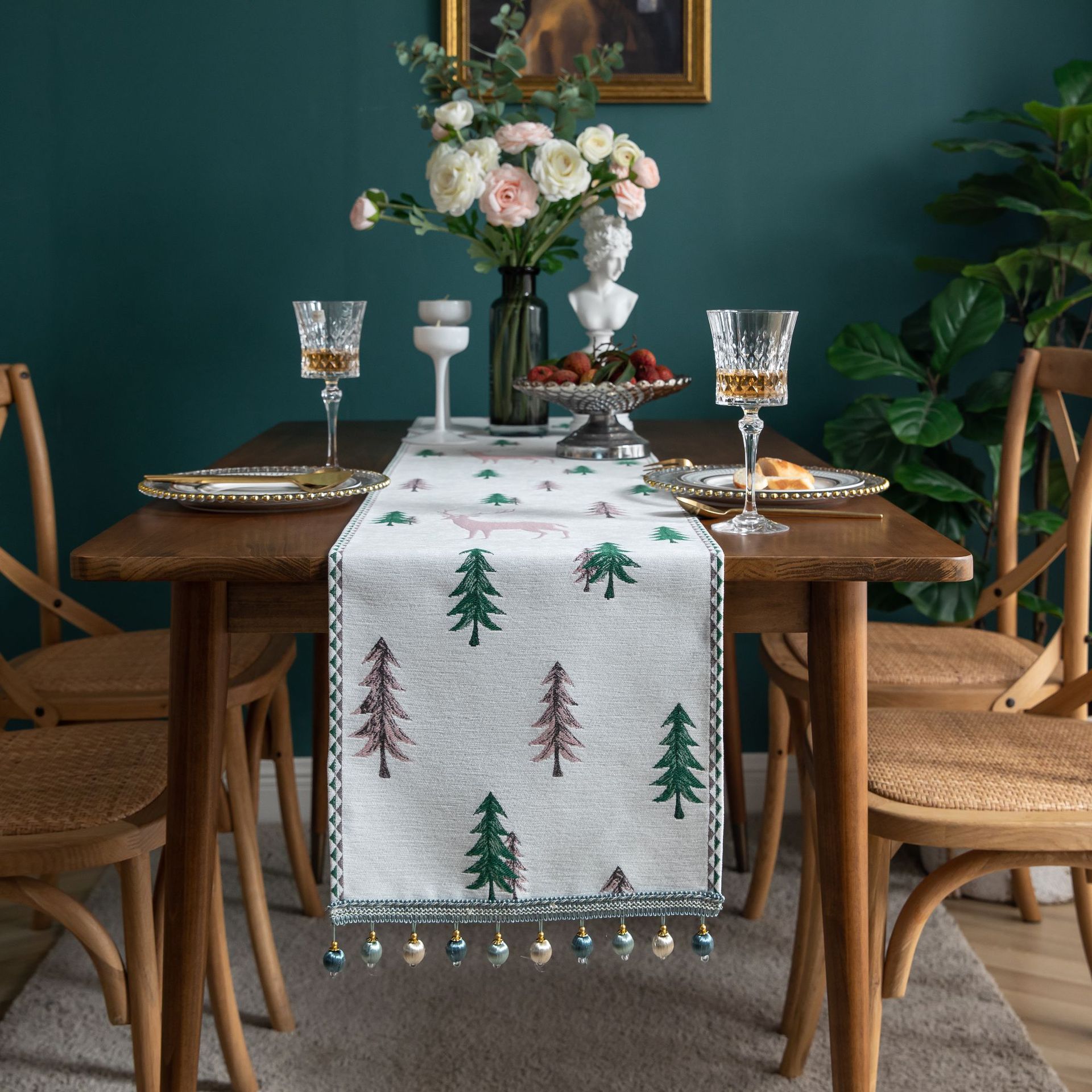 Home Textiles News - Jacquard Table Runner Tablecloth Christmas Home
