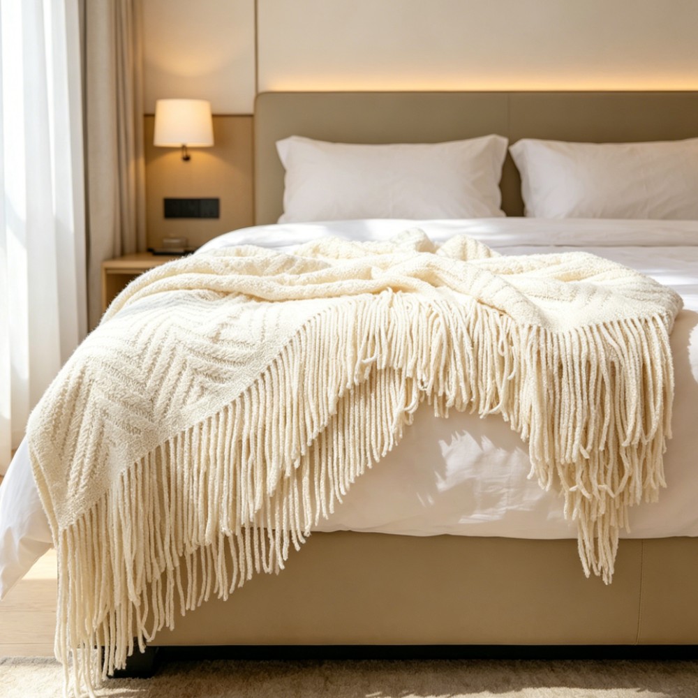 Throw Blanket Chunky Knit - Luxury Chunky Cream Throw Blanket Soft