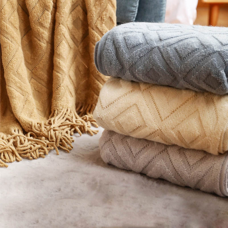 Blanket for Beds Nordic Knitte - Throw Blanket Chunky Knit 评论和价格