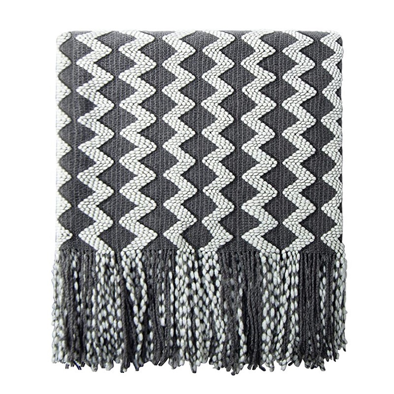 50x60inch Grey Knitted Throw B - Throw Blanket Chunky Knit 评论和价格