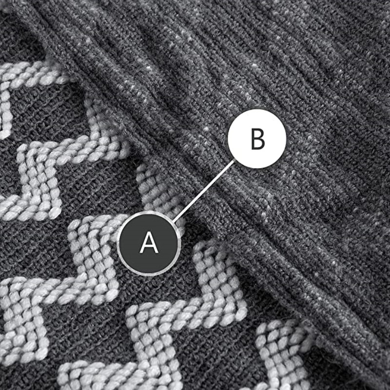 50x60inch Grey Knitted Throw B - Throw Blanket Chunky Knit 评论和价格
