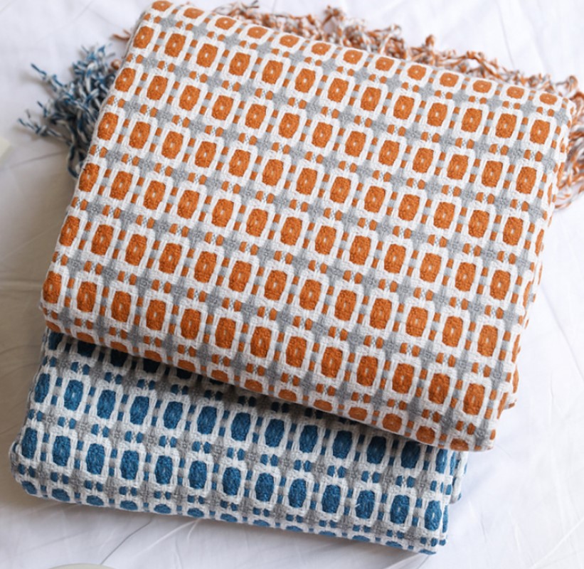 Mustard Yellow Nordic Knitted  - Throw Blanket Chunky Knit 评论和价格