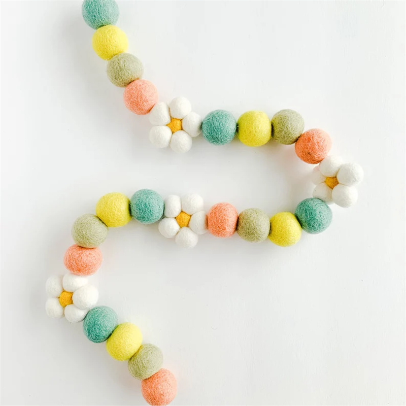 Ins Wool Felt Balls Daisy Flow - Home Textiles Fabric 评论和价格