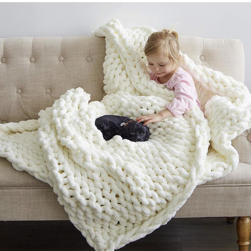 Hand Chunky Knitted Blanket Th - Throw Blanket Chunky Knit 评论和价格
