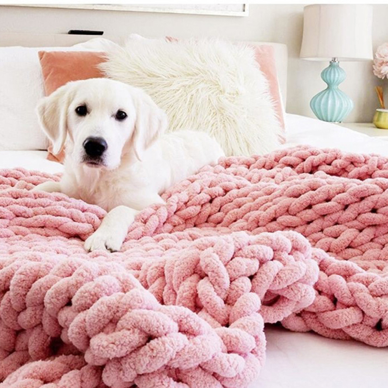 Hand Chunky Knitted Blanket Th - Throw Blanket Chunky Knit 评论和价格