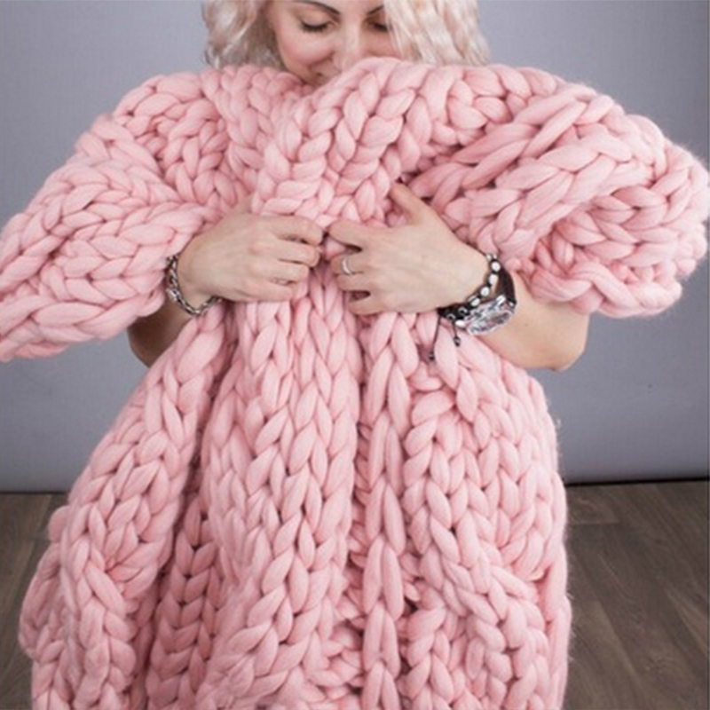 Fashion Hand Chunky Knitted Bl - Throw Blanket Chunky Knit 评论和价格