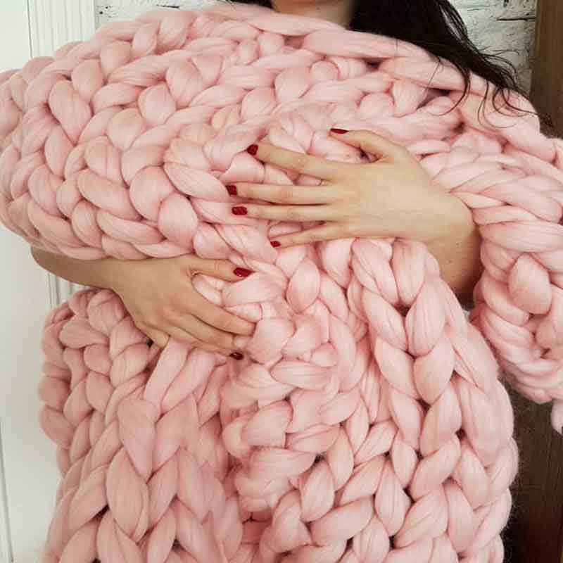 Fashion Hand Chunky Knitted Bl - Throw Blanket Chunky Knit 评论和价格