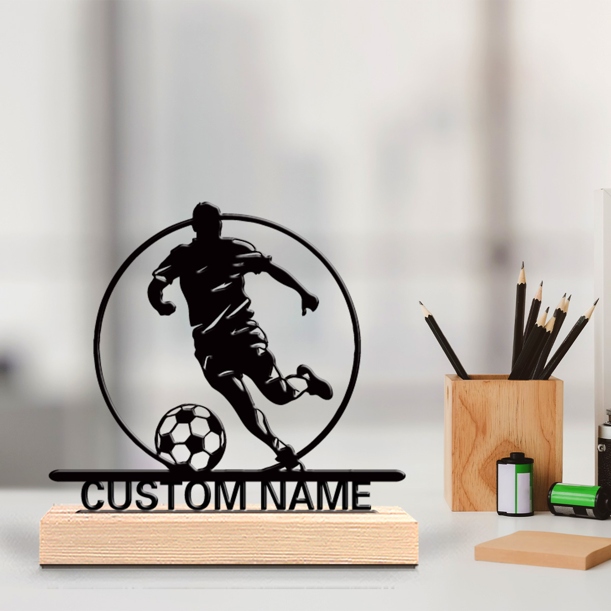 Custom Soccer Player Metal Sta - Home Textiles Products 评论和价格