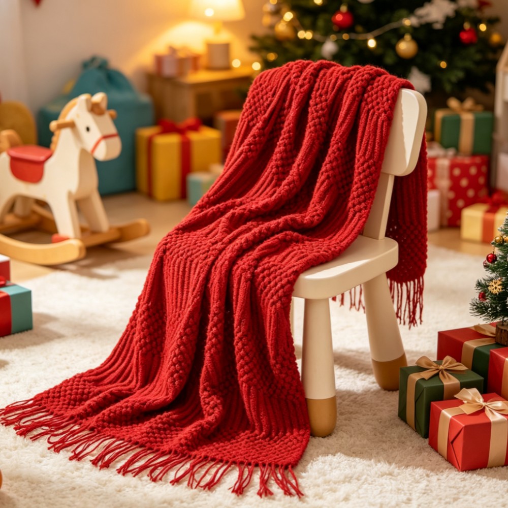 Red Boho Chunky Knitted Throw  - Throw Blanket Chunky Knit 评论和价格