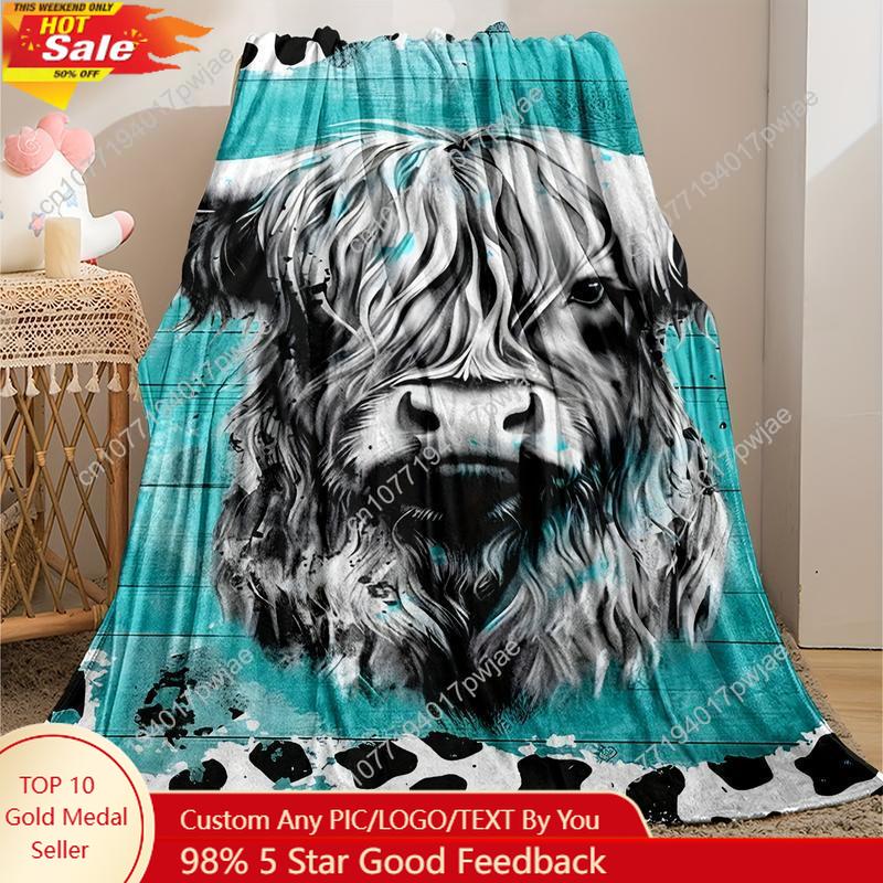 Cozy Soft Highland Cow Flannel - Throw Blanket Chunky Knit 评论和价格