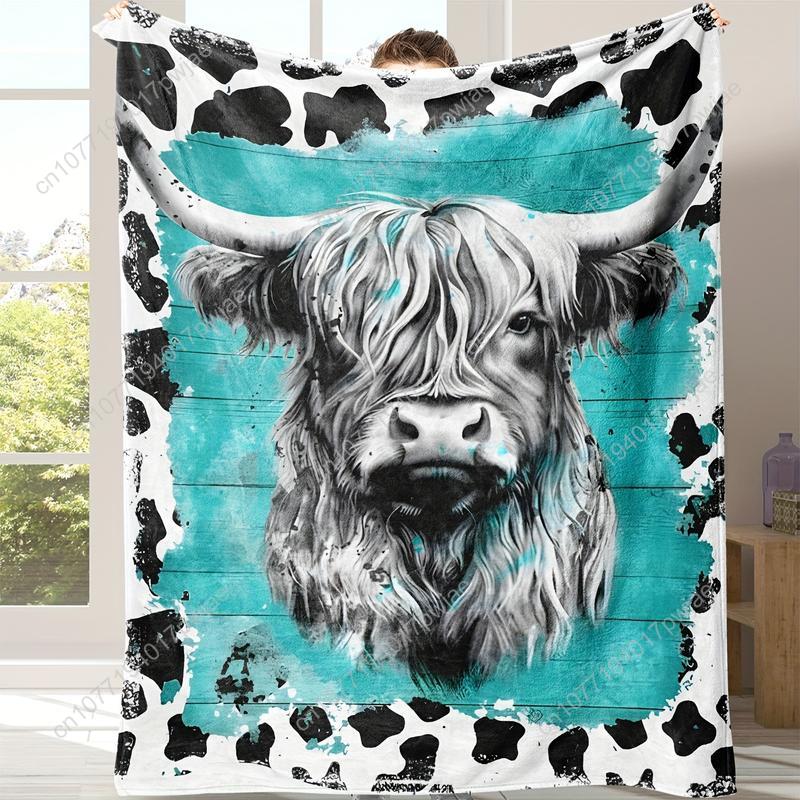 Cozy Soft Highland Cow Flannel - Throw Blanket Chunky Knit 评论和价格