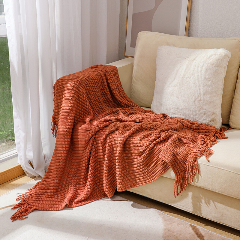 Boho Chunky Waffle Knit Throw  - Throw Blanket Chunky Knit 评论和价格