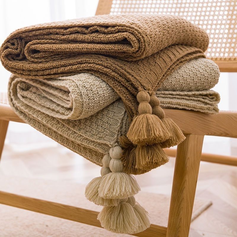 Nordic Blankets for Bed Sofa C - Throw Blanket Chunky Knit 评论和价格