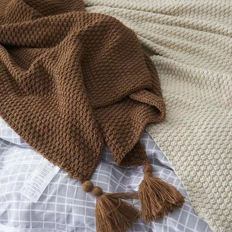 Nordic Blankets for Bed Sofa C - Throw Blanket Chunky Knit 评论和价格