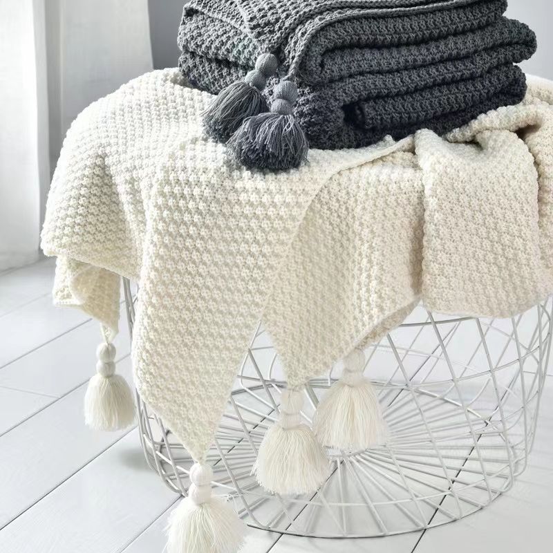 Nordic Blankets for Bed Sofa C - Throw Blanket Chunky Knit 评论和价格