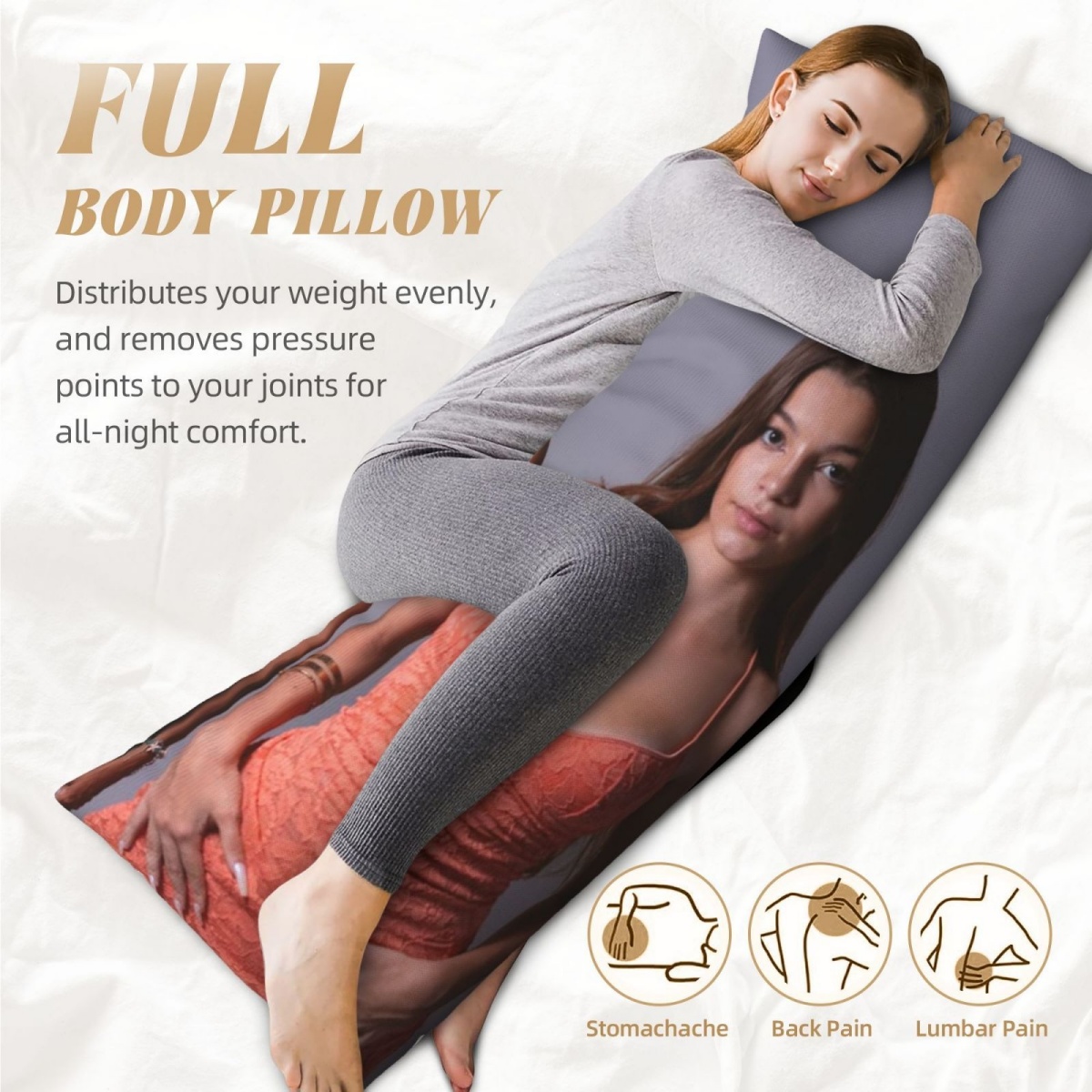 1 Custom Photo Body Pillowcase - Home Textiles Fabric 评论和价格